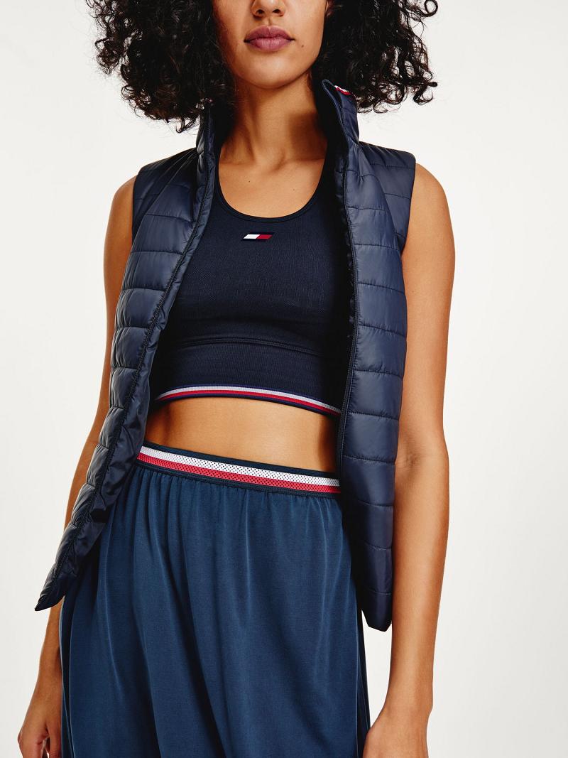 Női Tommy Hilfiger Light Support Performance Racerback Melltartók Kék | HU 524OKI